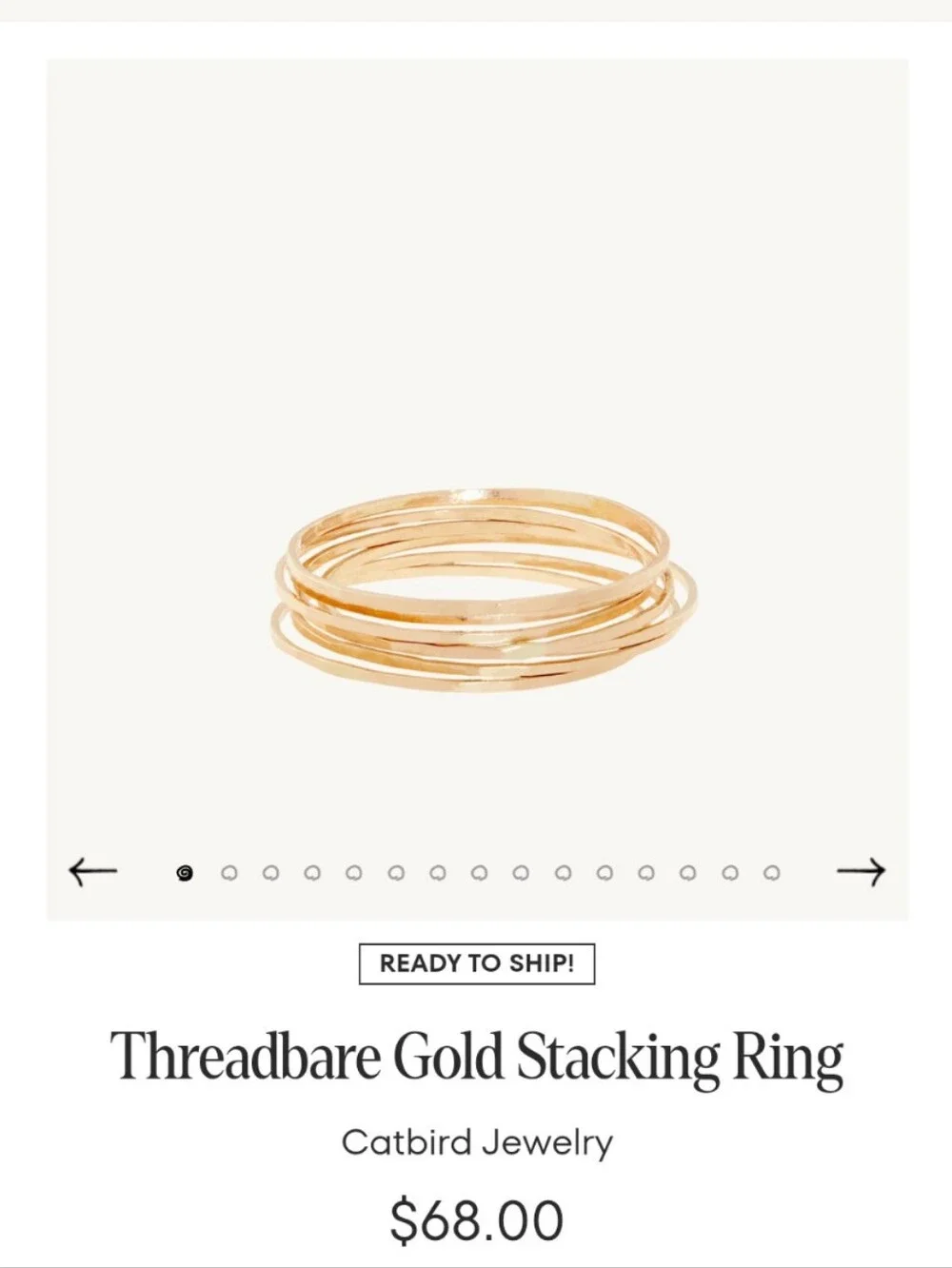 Catbird ROSE GOLD Threadbare Ring, Size 7 - Picture 7 of 8